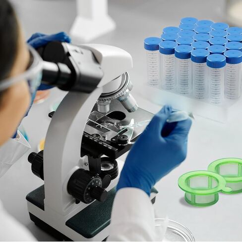 50PCS 70µm Cell Strainer Nylon Mesh Cell Screen Filter Handle, Sterile, Polypropylene Frame, 70µm Pore Size, Individually Wrapped in Saudi Arabia