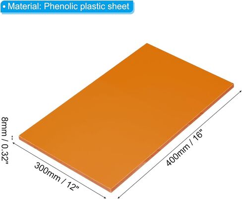 PATIKIL 300x300x5mm Phenolic Plastic Board, 1 Pcs Resin Laminated Sheet Plate Board PCB for Electrical Electronic Fixtures DIY and Crafts, Orange Red in Saudi Arabia