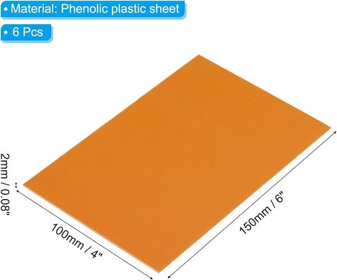 PATIKIL 300x300x5mm Phenolic Plastic Board, 1 Pcs Resin Laminated Sheet Plate Board PCB for Electrical Electronic Fixtures DIY and Crafts, Orange Red in Saudi Arabia