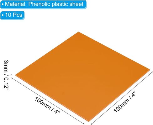 PATIKIL 300x300x5mm Phenolic Plastic Board, 1 Pcs Resin Laminated Sheet Plate Board PCB for Electrical Electronic Fixtures DIY and Crafts, Orange Red in Saudi Arabia