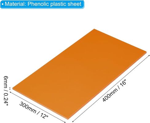 PATIKIL 300x300x5mm Phenolic Plastic Board, 1 Pcs Resin Laminated Sheet Plate Board PCB for Electrical Electronic Fixtures DIY and Crafts, Orange Red in Saudi Arabia