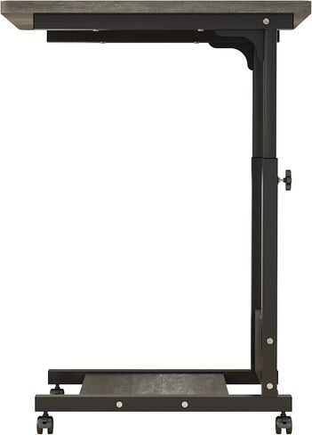 Adjustable Height C Table Sofa Side Bedside Table with Wheels, Hospital Bed Table Rolling Tray with Storage, Mobile Computer Desk Laptop Table for Home Use,Gray in Saudi Arabia