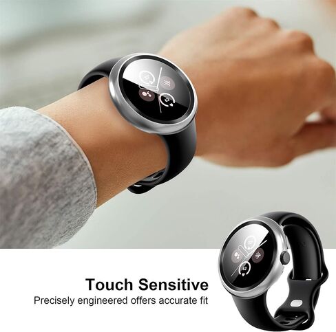 Suoman 3-Pack for Google Pixel Watch 3/2/1 41mm Case, [Anti-Scratch] 9H Tempered Glass Screen Protector+ All-Round PC Glossy Protective Cover Bumper in Saudi Arabia