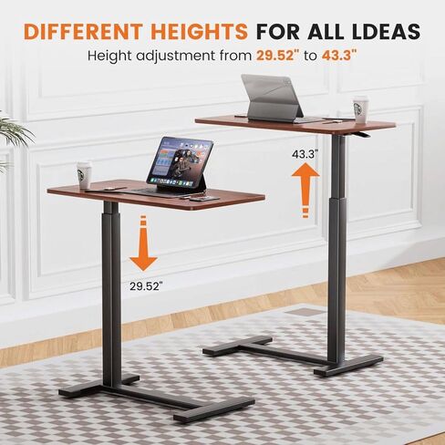 Mobile Bed Laptop Desk with Lockable Wheels and Height Adjustment Functio Versatile Overbed Table for Hospital Bedside and Efficient Home Office, White in Saudi Arabia