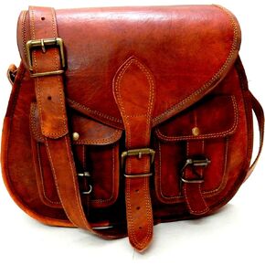 Women Vintage Style Genuine Leather Crossbody Shoulder Bag Handmade Purse