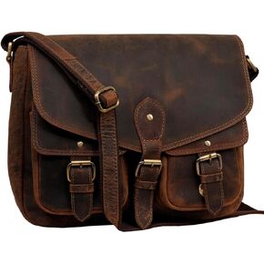 Women Vintage Style Genuine Leather Crossbody Shoulder Bag Handmade Purse