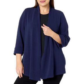 Kasper Women's Plus Size Cardigan with Side Seam Pockets