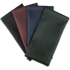 Edison & King Soft Glasses Case - 4-Pack of Sunglasses Cases - Pouches with Snap Closure - for Eyeglasses and Sunglasses