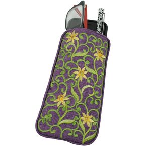 Justina Claire Double Eyeglasses Case in a Daffodils Purple