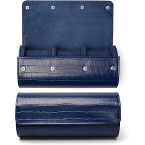 Travel Watch Case -Leather Watch Roll for Travel -3 Watch Case-Watch Roll Travel Case -Watch Storage Organizer and Display-Travel Watch Cases for Men