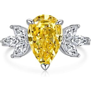3.0 CT Radiant Cut Engagement Ring,Yellow Cubic Zirconia Ring, 925 Solid Sterling Silver, Stackable Ring, Wedding Ring, Promise Ring, Anniversary Ring