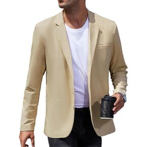 TURETRENDY Men's Casual Coat Lightweight Linen Blazer Regular Fit Sport Jackets Four Buttons Daily Suits