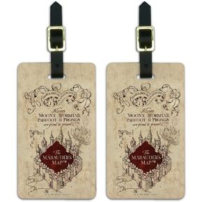 Harry Potter Marauders Map Luggage ID Tags Suitcase Carry-On Cards - Set of 2