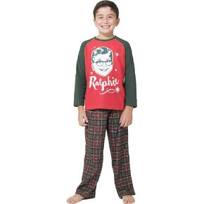 A Christmas Story Boys Ralphie Glasses Triple Dog Dare You Christmas Holiday Plaid Pajama Set