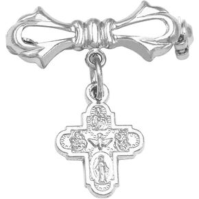 Rosemarie Collections Women's Religious Gift Four Way Cross Medal Petite Brooch Pin