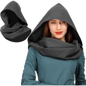 Medieval Linen Cowl Hood Scarf Vintage Rogue Cape Costume Accessory in Kuwait