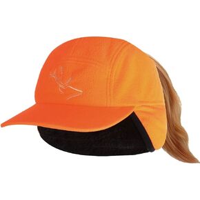 Womens Waterproof Fleece Hat with Ear Flaps and Ponytail Opening Sherpa Fleece Lining