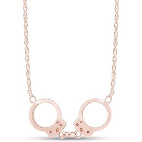 Jewel Zone US Handcuffs Choker Pendant Necklace for Womens in 14k Rose Gold Over Sterling Silver