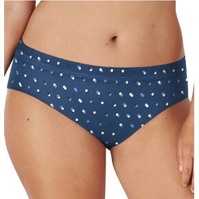 Bali Womens One Smooth U Microfiber Bikini, 7, Regal Navy Dot Print