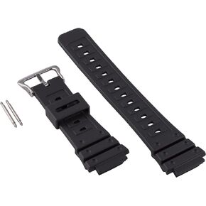 Gilden 18mm Black Polyurethane Long Watch Strap 017280, fits Casio G-Shock watches
