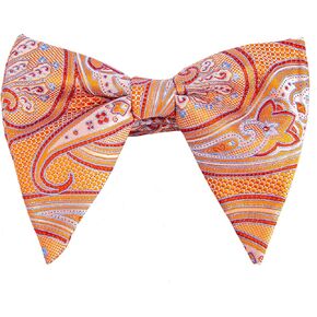 Mens Oversized Paisley Bow Tie Jacquard Tuxedo Pre-Tied Big Bowtie
