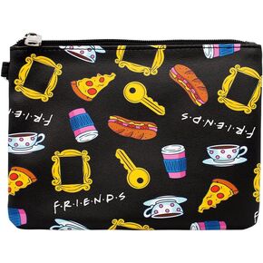 Buckle Down Friends Wallet, Single Pocket Wristlet, Television Show Icons Collage, Black, Vegan Leather