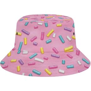 Candy Sprinkles Pink Donut Glaz Bucket Hat for Men Women Fisherman Hat Packable Sun Cap Outdoor Travel Beach Caps