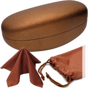 MyEyeglassCase® Large Hard Sunglasses Case | fits Large to Extra Large curved Sunglasses, with microfiber cloth