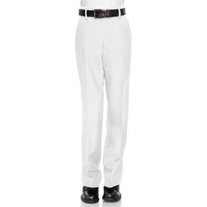 RGM Boys Dress Pants Flat-Front - Slim fit Dress Slacks White 7