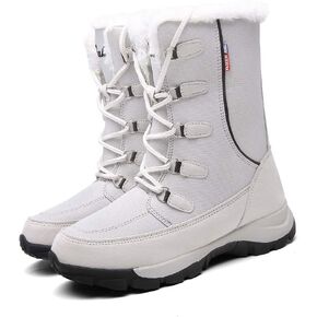 Womens Mid-Calf Snow Boots Women's Winter Lined Warm Fur Plush Cold Outdoor Booties Comfortable Shoes Ankle