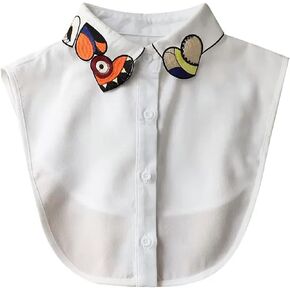 GUZOSJO Pearl Detachable White Collar Shirt,Dickey Half Blouse False Collar for Lady Girls