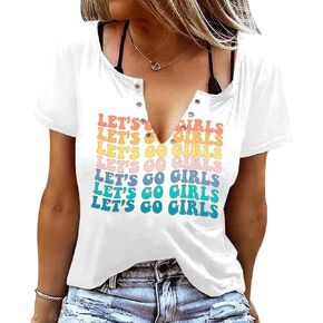 Let's Go Girls T Shirt Women Bachelorette Party Shirt Bride Gifts Shirts Wedding Vacation Short Sleeve Tee Tops