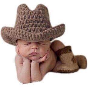 أزياء الأطفال حديثي الولادة من كوبرلوس بنمط عصري محبوك محبوك من الكروشيه قبعة تنكرية مع جوارب in Kuwait