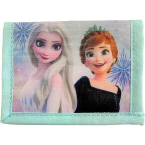 Ruz Frozen Elsa And Anna Little Girl Bifold Wallet With Zippered Pocket