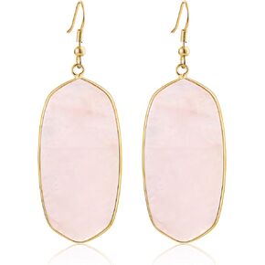 SELOVO Crystal Stone Statement Earrings Fishhook Drop Dangle Earrings Gold Tone