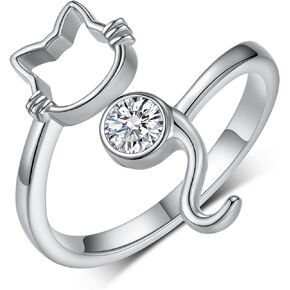 Feijiesi Open Ring for Women Sterling Silver Thumb Ring Spoon Ring for Women Girls