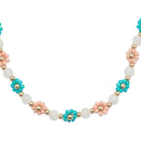 Lucky Brand Daisy Beaded Collar Necklace, Gold, One Size