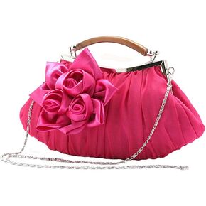Genda 2Archer Embellish Sheer Chiffon Exterior Big Floral Party Clutch Evening Handbag