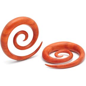 Saba Wood Super Spirals (PW-324) plugs gauges - Sold As a Pair