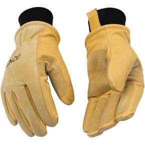 Kinco, 901-M Men's Pigskin Leather Ski Glove, HeatKeep Thermal Lining, Draylon Thread, Medium, Golden, with Nikwax Waterproof Wax