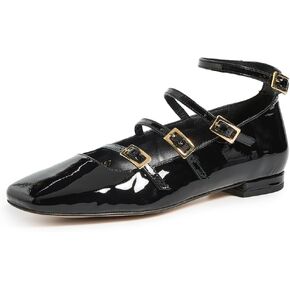 Alohas Women's Luke Onix Black Leather Ballet Flats