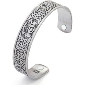 Celtic Knot Claddagh Bracelet Magnetic Therapy Health Cuff Bangle Gift Jewelry for Women/Men