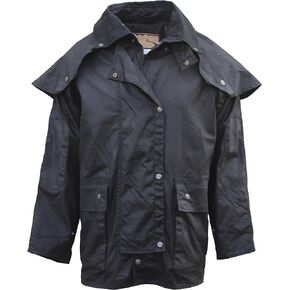 Men's Short Oilskin Western Australian Waterproof Duster Coat, Raincoat Oil Cloth Cotton