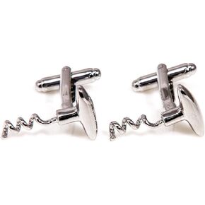 MRCUFF Corkscrew Wine Bottle Opener Pair Cufflinks in a Presentation Gift Box & Polishing Cloth