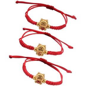 Azusa Sun 2024 السنة الجديدة للتنين الأحمر سلسلة أساور منسوجة يدويًا قابلة للتعديل مجموعة سوار حبل أحمر محظوظ الصينية زودياك الحيوان التنين حبل سلسلة التفاف سوار للنساء الرجال الربيع مهرجان السنة الجديدة مجوهرات هدية in Kuwait