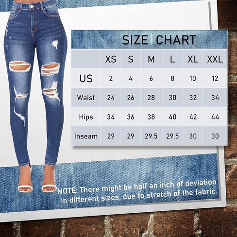 High Waisted Jeans for Women, Trendy Womens Jeans, Skinny Butt Lift Pants for Women with Tummy Control. in Saudi Arabia