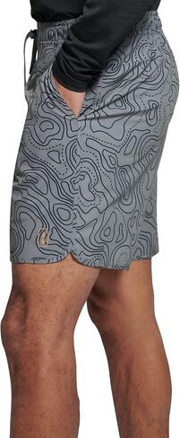 BASS OUTDOOR Men's Athletic Knit Printed Wave Woven Shorts in Saudi Arabia