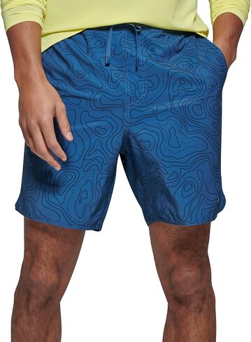 BASS OUTDOOR Men's Athletic Knit Printed Wave Woven Shorts in Saudi Arabia