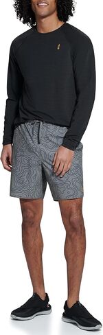 BASS OUTDOOR Men's Athletic Knit Printed Wave Woven Shorts in Saudi Arabia