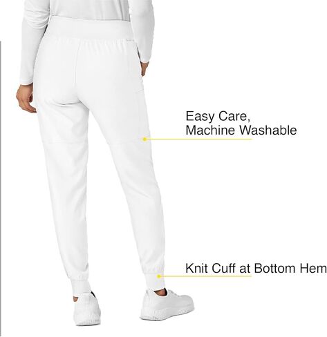 WonderWink W123 Women’s Comfort Waist Cargo Jogger Pant — White, Large in Saudi Arabia